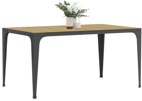IDMarket - Table à Manger Rectangle Nelly 8 Personnes Bois et Noir 150 cm