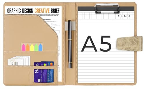 Porte-bloc A5 en cuir avec fermeture magnétique, porte-bloc-notes, bloc-notes A5 et stylo