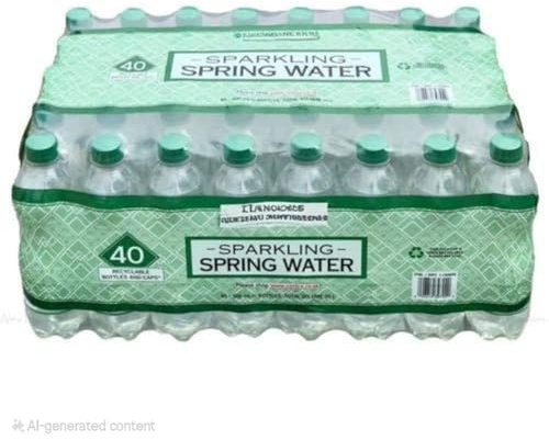 Kirkland Signature Sparkling Spring Water Screw Cap Lid Bottles Pack of 40x500ml