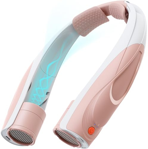 Tomatofrydan Nackfläkt, 6 000 mAh, bärbar personlig fläkt, 6 hastigheter, fläkthals bärbar med 360° kylning, luftflöde, fria händer, personlig USB-fläkt (rosa)