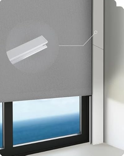 Graywind Adjustable Light Blockers 100% Blackout Blocking Strips U-Shaped for Window Roller Shades Block Light Along The Sides of Blackout Blinds(White,51.2-98,2pcs)