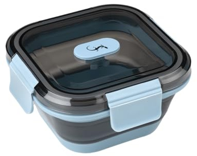 Lurch Frischhaltebox Silikon 500 ml frozen blue– Faltbar und Auslaufsicher - Lunchbox für unterwegs