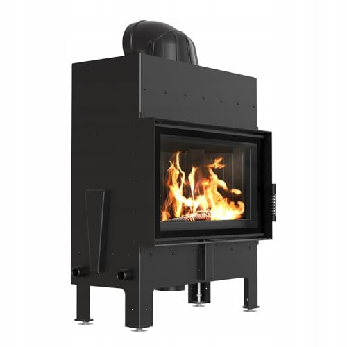 KRATKI Camino in acciaio 10 kw Floki M fi 200 Nero Inserto camino BImSchV Livello 2 Ecodesign