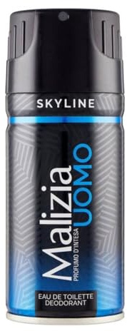 Malizia Uomo Profumo d’Intesa Deodorante Spray 150 ml – Eau de Toilette Maschile, Fragranza Intensa e Duratura, Freschezza per Tutto il Giorno (Skyline 1 Unità)