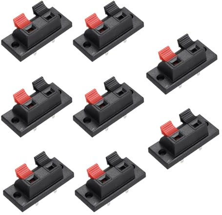 QUARKZMAN 8 STK 2-Wege Lautsprecher Feder Anschlussklemme Push Release Anschlussplatte Buchsenstecker Lautsprecherklemmenleiste Lautsprecherverbindungsklemme Testklemme WP2-1