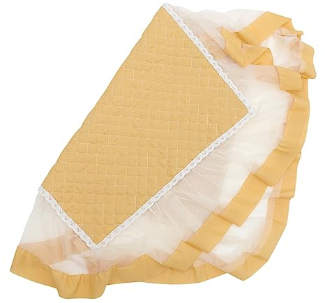 CHICAMPERA Fridge Cover and Microwave Oven Dust Cover Decorative Lace Yellow for Home Accessories Elegant Design for Cleanliness and Style