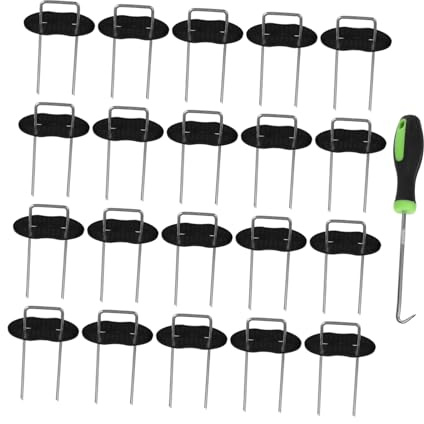 BESTonZON Clous à Gazon Forme de U Piquets de Fixation pour Sol Agrafes de Jardin Robustes pour Barrières et Couvre-sols pour Aménagement Paysager