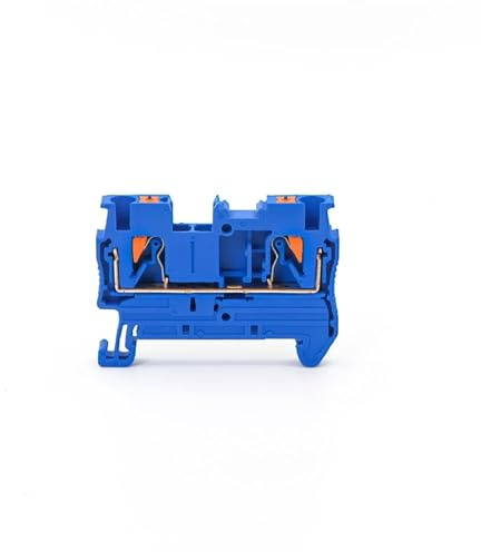 Morsettiera for guida DIN da 100 pezzi, 7 colori, morsettiera a molla PT-2.5, morsettiera elettrica a pressione, connettore for cablaggio PT2.5.(Blue)