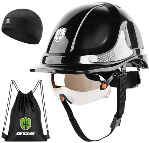 GREEN DEVIL 2910VR skyddshjälm EN397 arbetshjälm säkerhetshjälm byggarbetsplats industriventilation spärrjustering bekväm ABS-material sweatband (svart)