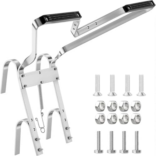 Heavy Duty Aluminum Ladder Standoff - V-Shaped Ladder Stabilizer with Anti-Slip Rubber Bumper, Universal Fit for Most Ladders, Durable & Easy to Use Ladder Accessory