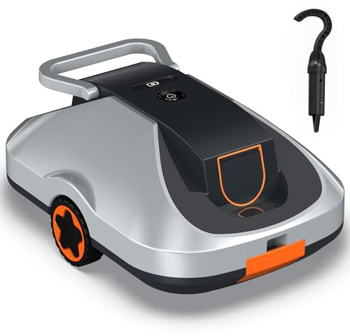 Robot Piscine sans Fil, Robot aspirateur piscine sans fil, 200Min d’Autonomie, Retour Automatique, Filtration Ultra-Fine, Navigation Intelligente, Compact et Portable pour Piscines Hors Sol 232 m²