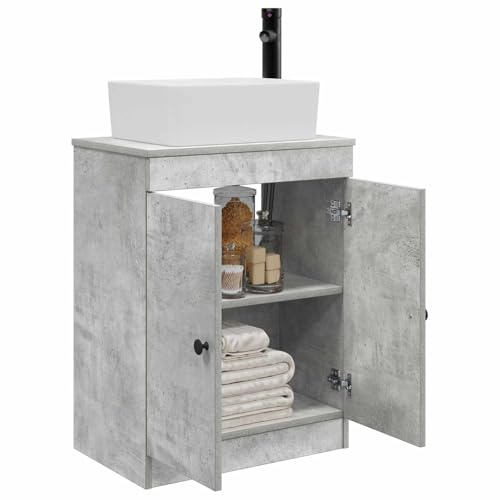 vidaXL Mobile da bagno con lavabo Grigio Cemento 54 x 35 x 83 cm