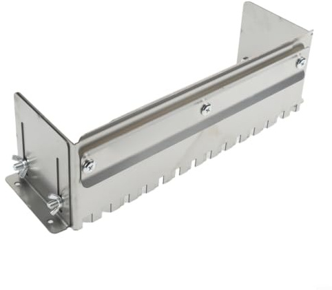 Paleta ajustable con muescas de acero inoxidable con deflectores laterales dobles para uso pesado para instalación de azulejos y aplicaciones profesionales de suelos, acabado plateado (A)