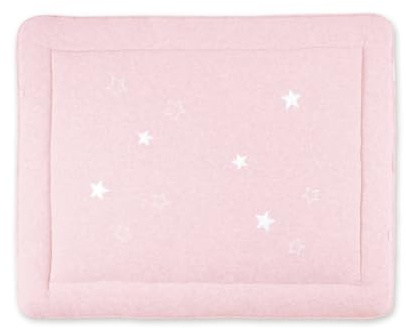 BEMINI - Tapis de Parc - 75x95 cm - Collection Stary - motifs étoiles Rose pale - en Terry