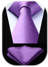 HISDERN Corbata y Pañuelo Hombre Diversidad de Colores Corbata de Color Solido y Pañuelo de Bolsillo para Business Fiesta Oficina Boda Regalo de Hombre