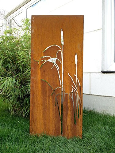 Zen Man Garten Sichtschutz aus Metall Rost Gartenzaun Gartendeko edelrost Sichtschutzwand 031477-4 125 * 50 * 2CM
