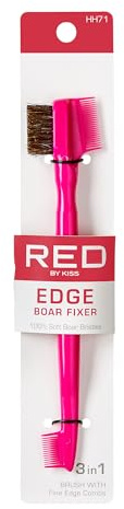 Red by Kiss Ultimate Edge Fixer Professional Boar Hair Brush (100% Boar Hair)