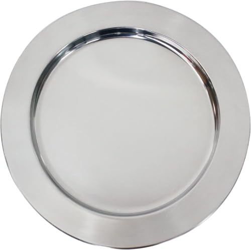 Kazozobi 13 Stainless Steel Handmade Charger Plates, Silver Charger Plates, Metal Silver Chargers for Dinner Plates, Plate Chargers Set of 6