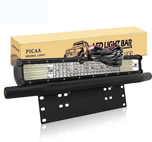 PICAA LED Lichtleiste, 9D 20 Zoll 510W Led Lichtbalken Arbeitsscheinwerfer | Led Arbeitsscheinwerfer,Lichtleiste,Zusatzscheinwerfer Bar,Arbeit Licht Bar, für SUV Offroad ATV UTV Traktor 4x4 Auto,6000K