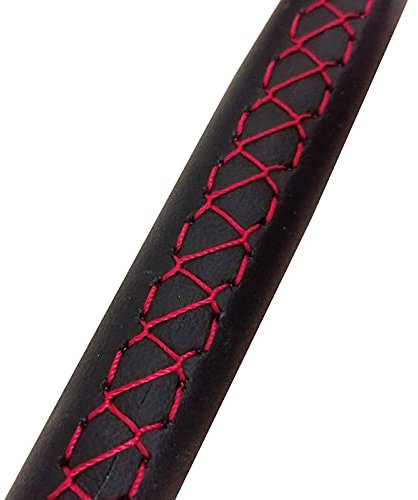 LIANYG Lenkradbezug Schwarzes Künstliches Leder-Auto-Lenkrad-Abdeckung for Den Einsatz for BMW M3 33 0I 540i 525i 530i 330CI E46 E39 2001-2014 LenkradhüLle (Color Name : Red Thread)