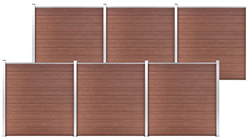MOONAIRY Gartenzaun, Doppelstabmattenzaun Komplett, Sichtschutz Doppelstabmattenzaun, Stabmattenzaun Sichtschutzstreifen, Dekorative Zã¤UNE, WPC 1045x186 cm Braun