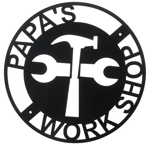 Urjumpea Papas Workshop Metal Sign Metal Wall Art Decor Garage Signs Gift for Dad