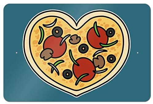 Heart Pizza Pie Love Home Business Office Sign Tin Sign 8x12 inch
