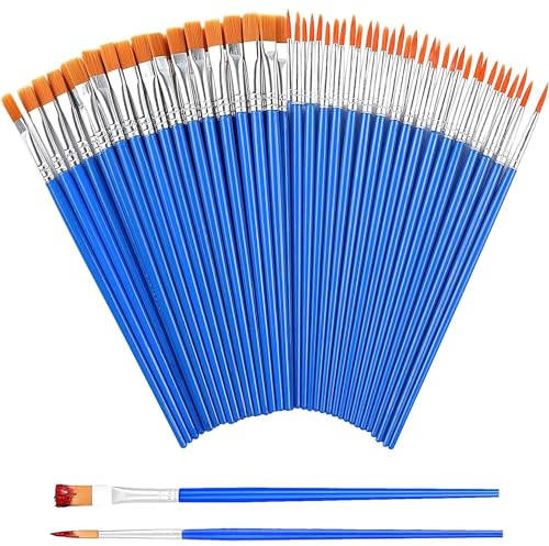 40 stycken penselset, små konstnärsborstset, nylon konstnärspenselset, penselset akrylfärger, nylonpensel, målning oljefärger penselset, för nybörjare, barn, konstnärer