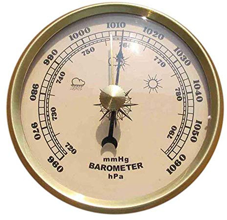 UNbit Traditional Barometer Dial Type Barometer Wall Mounted Household Barometer Thermometer Hygrometer Weather Station (Color : Gold)