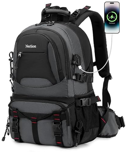 Nerlion 40L Wanderrucksack Reiserucksack für Männer Frauen Camping Wasserdicht Outdoor Wandern Tagesrucksack Leichter Rucksack