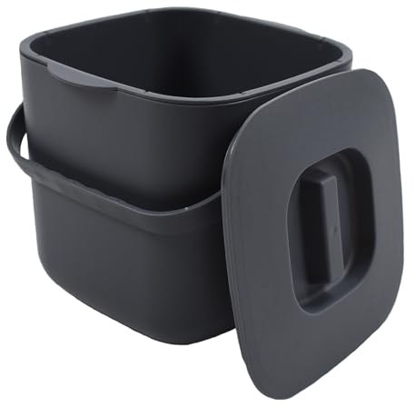 Umtiti 4-Liter Kitchen Compost Bin with Handles for Countertop Food Scrap Collection.Dary Gray-4L-uk