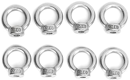 8 Stück Augenmutter, Augenschraubenmutter, Hebeösenmutter, Edelstahl-Marine-Ringmutter für Industrie, Schiffe, Yachten, Schnellboote, anspruchsvolle Produktion (M6)