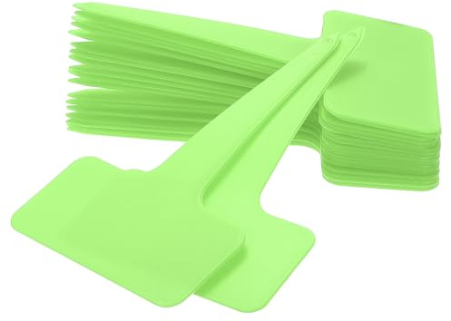 sourcing map 100 etiquetas para plantas de 4 pulgadas, etiquetas grandes estilo T para jardín, etiquetas de jardín para macizos de flores, macetas y verduras, color verde claro