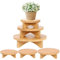 LWZko 3 Pièces Petit Tabouret Bois pour Plante, Etagere Plantes Interieur 3 Niveaux, Support de Pot de Fleurs, Piedestal pour Plantes, pour Balcon, Jardin, Intérieur (4 in, 6in, 7 in