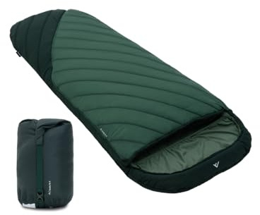 qeedo Buddy XL 8 Schlafsack XXL, extra breit, Outdoor Sommer (8-25°C) 3 Jahreszeiten - Mumienschlafsack Erwachsene & Jugendliche (bis 220cm), Peach-Skin-Oberfläche
