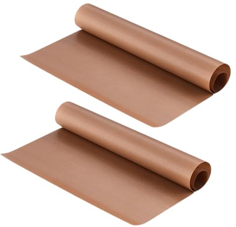 Heat Transfer Paper (30 * 100cm) 2 Rolls Teflon Sheets for Heat Press, Reusable Baking Sheet Brown Heat Press Mat Reusable, Non-Stick and Heat-Resistant, Suitable for Ironing and Baking
