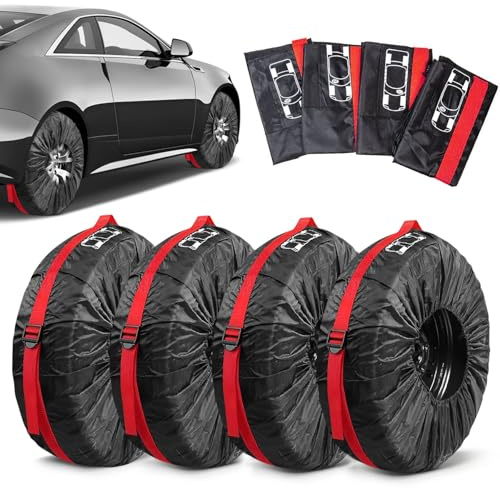 bechoanigel Lot de 4 sacs à pneus d'été de 19 à 23 pouces, housses de pneu d'hiver, housses de pneu toutes saisons pour un transport et un stockage propres (diamètre 80 cm)