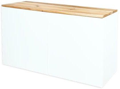 Natural Goods Berlin 1x Besta Deckplatte Eiche - I K E A Upcycling - 2 cm Starke Besta Holzplatte passgenau mit Antirutschfunktion - Holzbrett Eiche massiv - DIY Fensterbrett Eiche Brett 120x42x2 cm