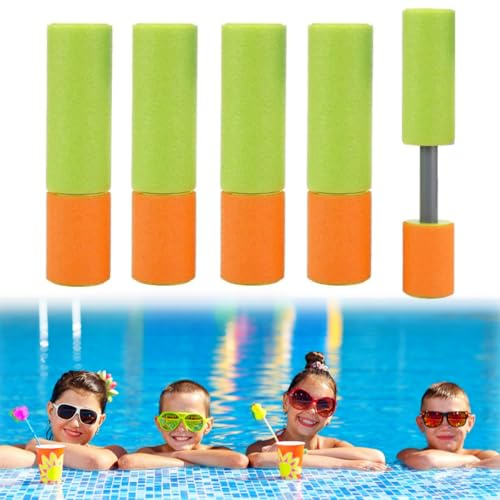 Wasserpistole Schaumstoff, 5 Stück Sichere Wasserspritzpistolen für Kinder, Perfektes Sommer-Spielzeug für Garten, Pool & Strand – Ideal als Party-Mitgebsel für Jungen & Mädchen