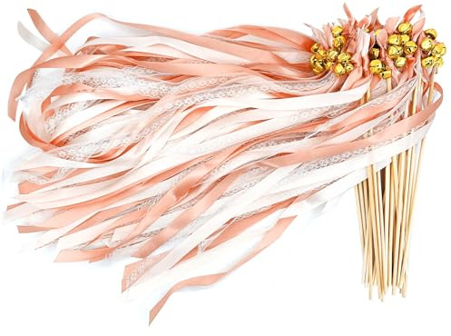 Herbst Wedding Wands mit Große Glocke und Hochzeitsbändern 30 Stück