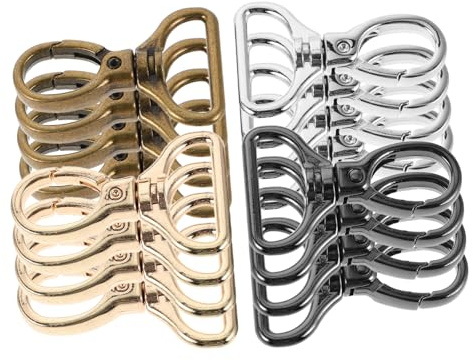 Lurrose 16 piezas Mosquetones Giratorios Cierre de Pinza Tipo Langosta con Rotación Anilla D Interior para Llaveros y Accesorios DIY