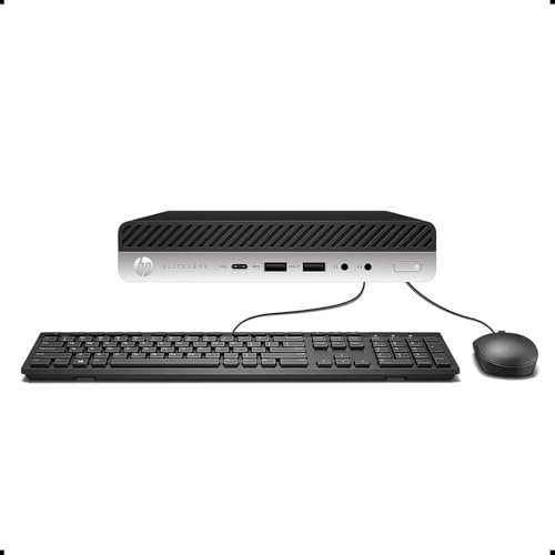HP EliteDesk 800 G3 Mini Desktop Computer PC, Intel Core i5-6500, 16 GB RAM, 512 GB SSD, WiFi, Bluetooth, US Tastatur, Windows 11 Pro (Generalüberholt)