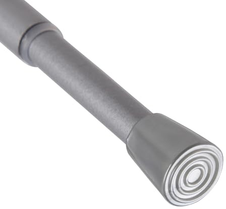 Bestlivings Gardinenstange ohne Bohren, 60-90 cm, Silber, Spannstange | Ø10/13 mm, stufenlos verstellbar, rutschfeste Endkappen, rostbeständiger Stahl, Klemmstange für Fenster, Tür, Schrank, Bad