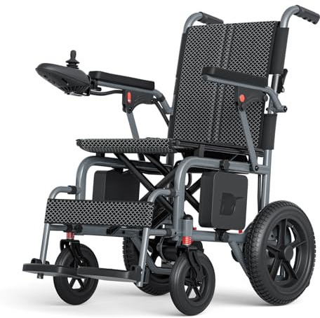 Sedia A Rotelle Elettrica Pieghevole Per Disabili E Anziani Con Motori Doppi Batteria Rimovibile10ah 20km Autonomia Di Viaggio Di, Portatile Massima Capacità Di Salita Da 13°, 16.5kg
