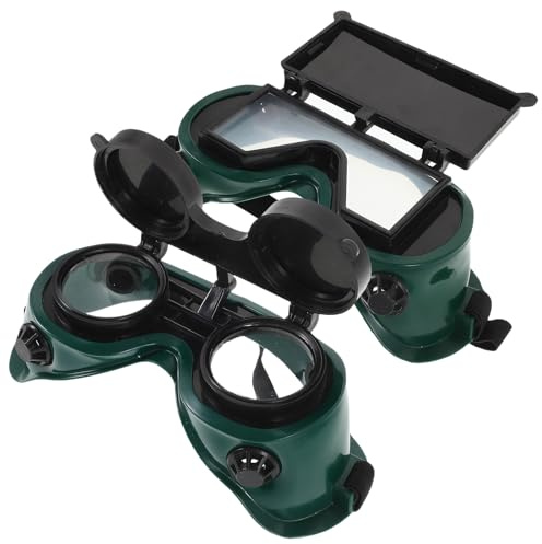 FONDOTIN - Juego de 2 gafas de soldadura industriales con lentes elevables, protección ocular profesional a prueba de polvo para soldadura, marco flexible y cómodo, adecuado para soldar
