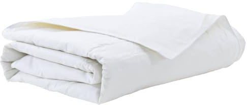 Trapunta estiva bianca, 135 x 200 cm, con imbottitura in piuma, in cotone traspirante, leggera, lavabile in lavatrice, design moderno, comoda coperta per camera da letto