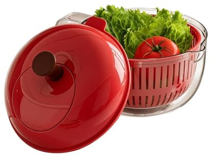 - och tvättmaskin | Handvev salladsslunga med silskål | frukttvättskål för sallad, bär, salladsblad, kök, camping och picknick
