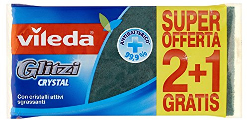 Vileda Glitzi Crystal Küchenschwämme - 10 Packungen à 3 Stück [30 Stück] | da 3 Stück [30 Stück]