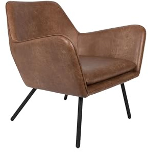 Felis Lifestyle Bon Loungesessel, Lederimitat, Braun, 76 x 80 x 78 cm
