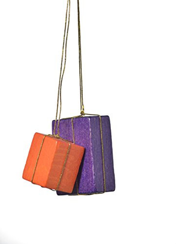Rudolphs Schatzkiste Baumbehang Pakete lila/orange BxTxH= 3x2x4cm NEU Christbaum Christbaumschmuck Baum Baumbehang Weihnachten Baumschmuck Holzschmuck Holz Seiffen Erzgebirge Strauchbehang D